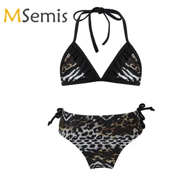 Kids Girls Tankini Swimsuits Leopard Print Halter Swimwear Children's Swimming Bathing Suit Set Bikini Top with Swim Bottoms Set
Kids Girls Tankini Swimsuits Leopard Print Halter Swimwear Children's Swimming Bathing Suit Set Bikini Top with Swim Bottoms Set
