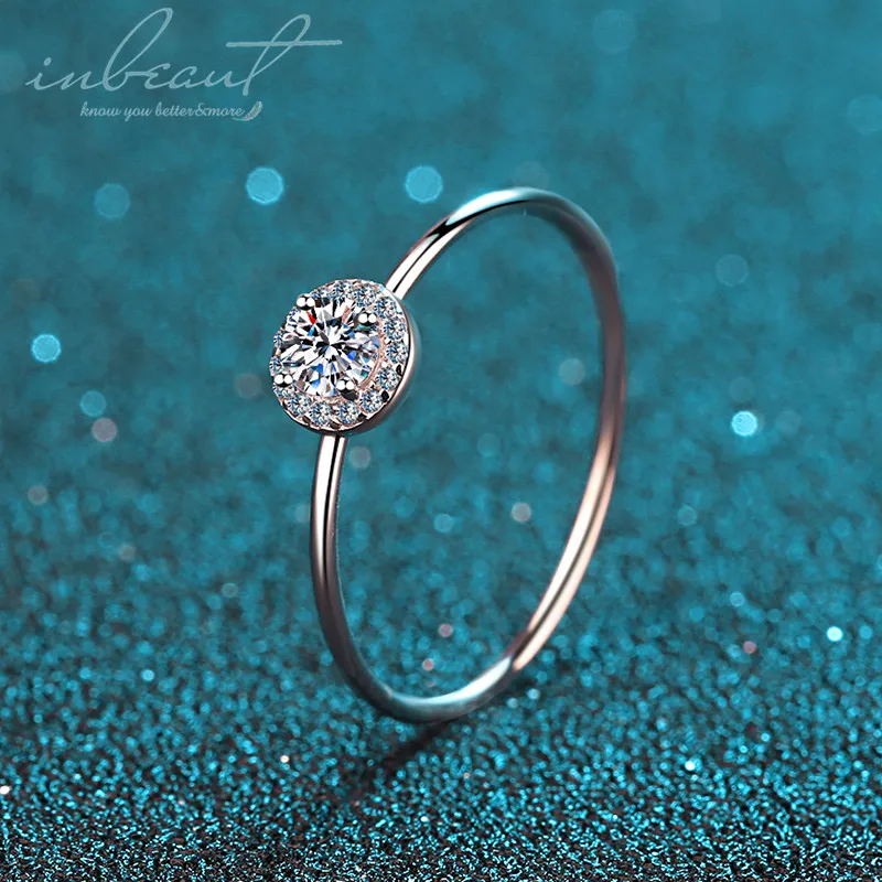 Кольцо inbeaut из стерлингового серебра 925 пробы Муассанит с отличной огранкой 0 4