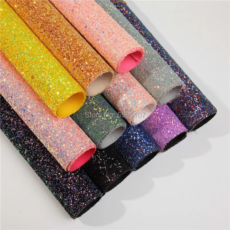 Ceramic glaze sparkly Glitter Blingbling Solid Chunky faux leather fabric in synthetic hair bow diy decoration crafts | Аксессуары для
