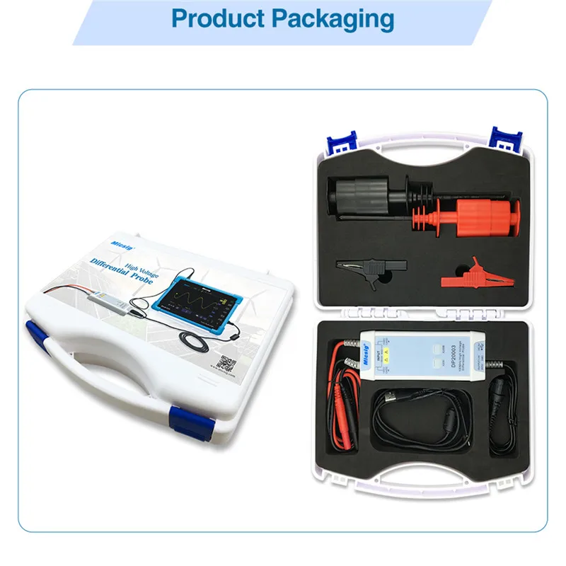 

Micsig Oscilloscope Differential Probe DP20003 Kit 5600V 100MHz High Voltage 3.5ns Rise Time 200X / 2000X Attenuation Rate