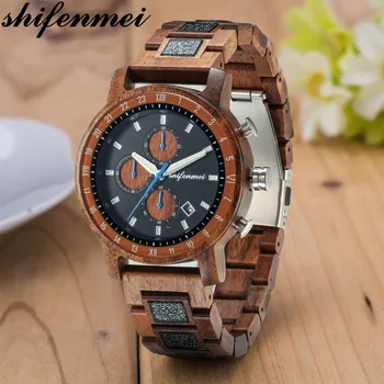 Shifenmei Creative Full Wooden Mens Watches Natural Wood Quartz Wrist Watch Handmade Bamboo Sport Clock Great Gifts madera reloj
Shifenmei Creative Full Wooden Mens Watches Natural Wood Quartz Wrist Watch Handmade Bamboo Sport Clock Great Gifts madera reloj
