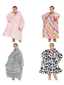 Winter Blanket With Sleeve Ultra Plush Blanket Hoodie Pink Grey Luminous Rainbow Warm Flannel Hooded Blankets
Winter Blanket With Sleeve Ultra Plush Blanket Hoodie Pink Grey Luminous Rainbow Warm Flannel Hooded Blankets