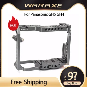 WARAXE GH5 Camera Cage Built-in Quick Release Fits Arca Swiss for Panasonic GH5 GH4 ,1/4" and 3/8" Threaded Holes Cold Shoe Base
WARAXE GH5 Camera Cage Built-in Quick Release Fits Arca Swiss for Panasonic GH5 GH4 ,1/4" and 3/8" Threaded Holes Cold Shoe Base