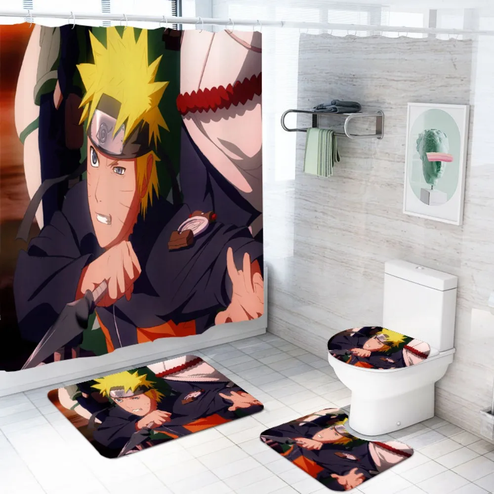 Bath Curtain 4 PCS/Set Anime Naruto Bathroom Decor Mat Set Foot Mat Polyester Shower Curtain Non-slip Floor Mat Toilet Cover
Bath Curtain 4 PCS/Set Anime Naruto Bathroom Decor Mat Set Foot Mat Polyester Shower Curtain Non-slip Floor Mat Toilet Cover