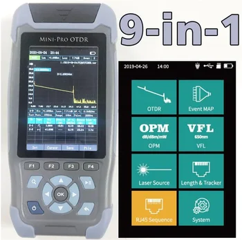 Mini pro OTDR Reflectometer 9 functions in 1 device OPM OLS VFL Event Map RJ45 Ethernet Cable Sequence Distance Tracker
Mini pro OTDR Reflectometer 9 functions in 1 device OPM OLS VFL Event Map RJ45 Ethernet Cable Sequence Distance Tracker