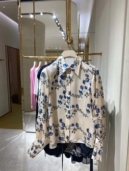 2020 luxury high quality women flower prints silk shirt blouse for female clothes gdnz 4.20
2020 luxury high quality women flower prints silk shirt blouse for female clothes gdnz 4.20