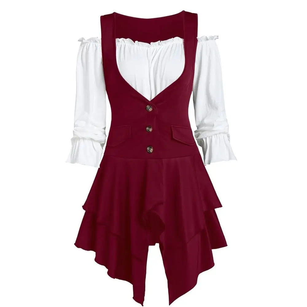 Women Plus Size Blouse Button Two-Piece Set With Pocket Layered Tank Long Sleeve Irregular Hem Off Shoulder Shirt For Autumn
Women Plus Size Blouse Button Two-Piece Set With Pocket Layered Tank Long Sleeve Irregular Hem Off Shoulder Shirt For Autumn