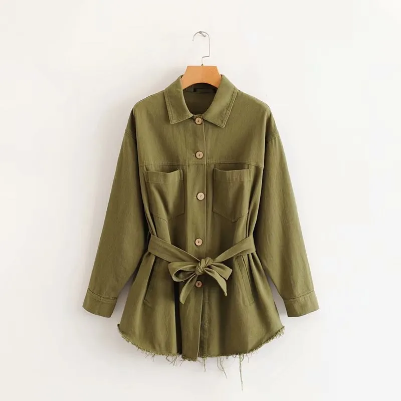 Double Pockets Denim Women Jacket Spring 2019 Casual Sashes Jeans Loose Long Coats Button Female Chaquetas Mujer
Double Pockets Denim Women Jacket Spring 2019 Casual Sashes Jeans Loose Long Coats Button Female Chaquetas Mujer