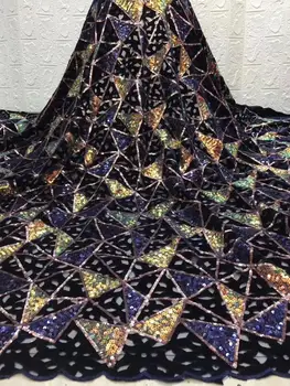 New African Velvet Lace Fabrics 2020 Embroidered High Quality Black Purple Gold Nigerian Velvet sequins French Tulle Lace Fabric
New African Velvet Lace Fabrics 2020 Embroidered High Quality Black Purple Gold Nigerian Velvet sequins French Tulle Lace Fabric