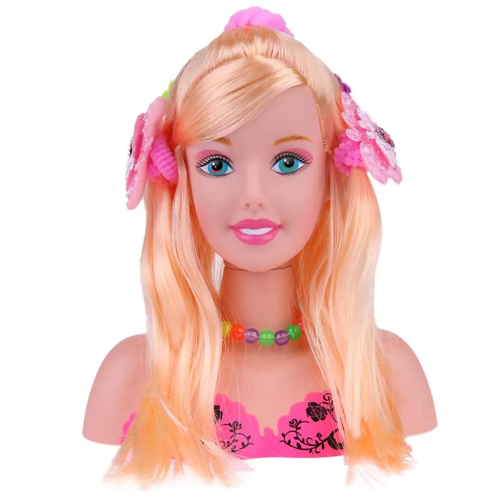 Doll - Half Body Makeup Hairstyle Doll Cosmetic Head Pretend Play Makeup Toy For Girls