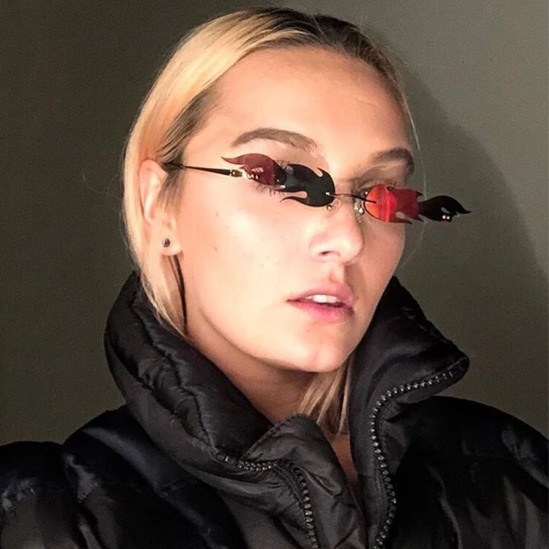 New Fashion Rimless Glasses Alloy Farme Flaming Lenses Sunglasses Trendy Vintage Shades Sunglasses for Women Lentes De Sol
New Fashion Rimless Glasses Alloy Farme Flaming Lenses Sunglasses Trendy Vintage Shades Sunglasses for Women Lentes De Sol