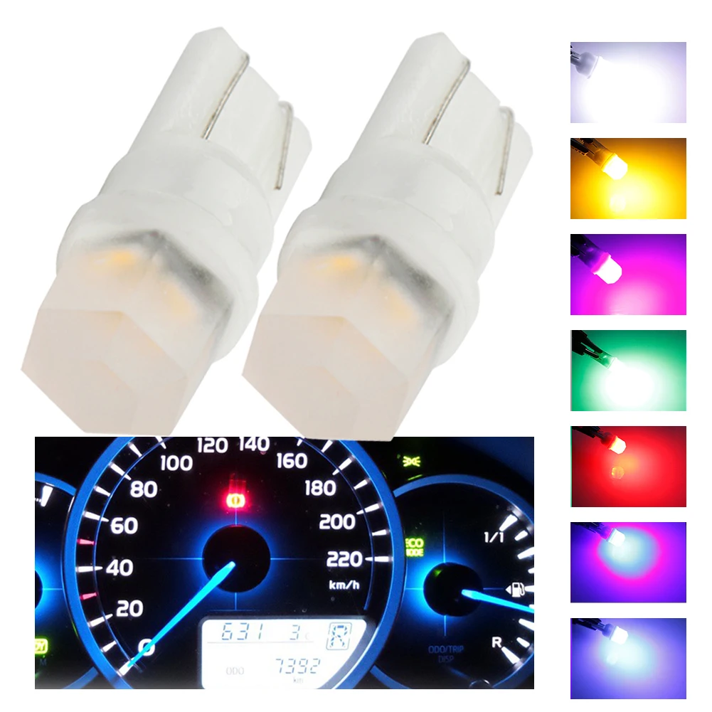 

10Pcs/set Ceramic T10 W5W LED Bulb 194 168 Led Canbus 4SMD 3030 Car Interior Lights Wedge Side marker Clearance Auto Lamp 12V