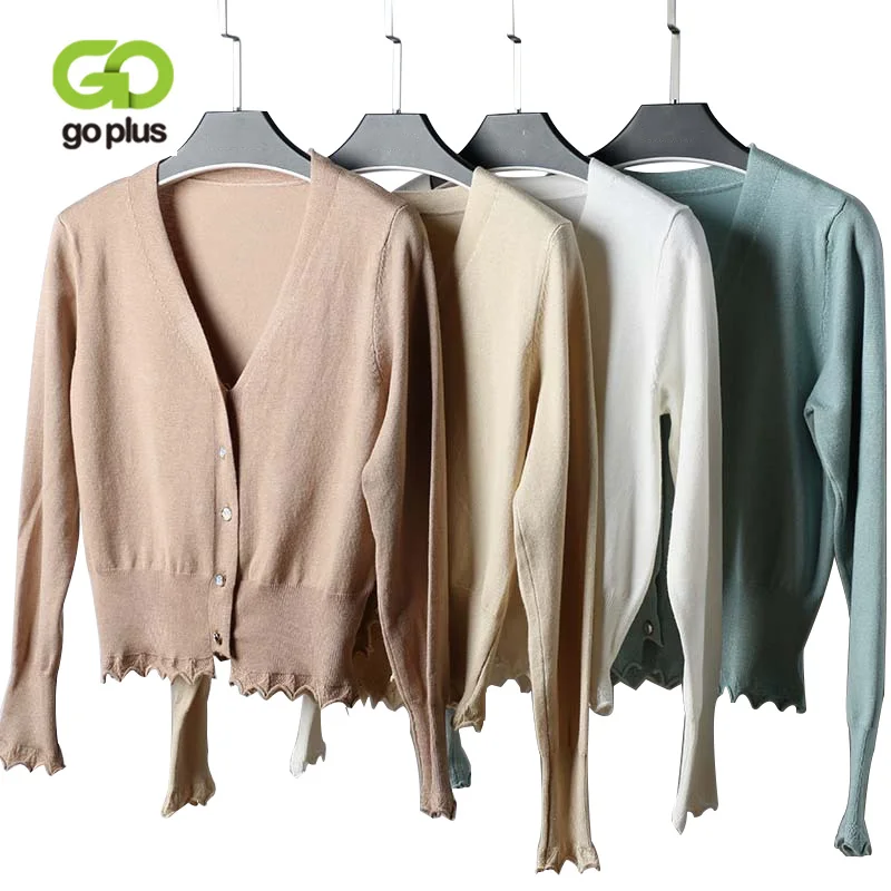 GOPLUS 2019 Autumn Casual Thin Ruffles V-Neck Sweater Women Short Long Sleeve Knitted Cardigan Female Solid Outwear Coat C6255
GOPLUS 2019 Autumn Casual Thin Ruffles V-Neck Sweater Women Short Long Sleeve Knitted Cardigan Female Solid Outwear Coat C6255
