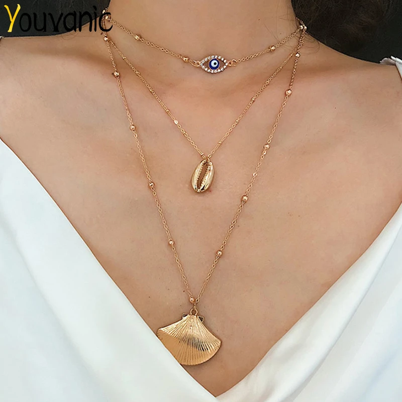 Youvanic Layered Evil Eye Chain Choker Necklace For Women Statement Beads Shell Pendant Necklace Collier boho Beach Jewelry 2424
Youvanic Layered Evil Eye Chain Choker Necklace For Women Statement Beads Shell Pendant Necklace Collier boho Beach Jewelry 2424