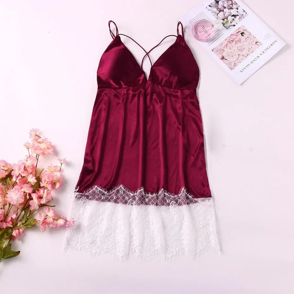 2019 Sexy New Women Plus Size Nightdress Lace V-Neck Backless Cross Strap Fashion Sleepwear Nuisette Dentelle YE
2019 Sexy New Women Plus Size Nightdress Lace V-Neck Backless Cross Strap Fashion Sleepwear Nuisette Dentelle YE