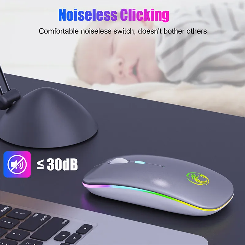 RGB Rechargeable Bluetooth Mouse Wireless Silent USB Ergonomic Light Mouse Gaming Optical PC Mice for Laptop LED Backlit
RGB Rechargeable Bluetooth Mouse Wireless Silent USB Ergonomic Light Mouse Gaming Optical PC Mice for Laptop LED Backlit
