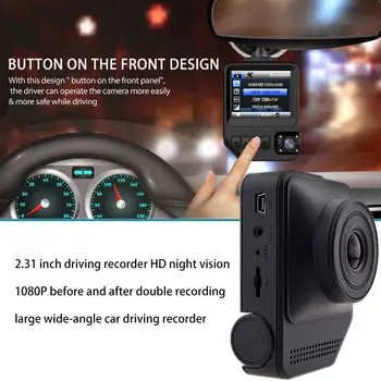 2.31" TFT LCD Display Driving Recorder HD Night Vision Rear Front Double Recording G-Sensor 170 Degree Wide-angle DVR Dash Cam
2.31" TFT LCD Display Driving Recorder HD Night Vision Rear Front Double Recording G-Sensor 170 Degree Wide-angle DVR Dash Cam