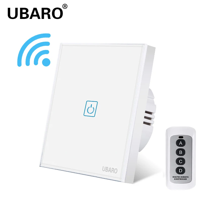 EU/UK standard white 1Way open smart light switch smart touch lamp home 433 remote control and White glass wall switch 220v
EU/UK standard white 1Way open smart light switch smart touch lamp home 433 remote control and White glass wall switch 220v