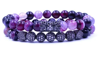 8mm 2PCS/Set eg2 elastic adjusted nature Purple bead micro pave cz zircon cubic zirconia tube Bracelet Jewelry
8mm 2PCS/Set eg2 elastic adjusted nature Purple bead micro pave cz zircon cubic zirconia tube Bracelet Jewelry