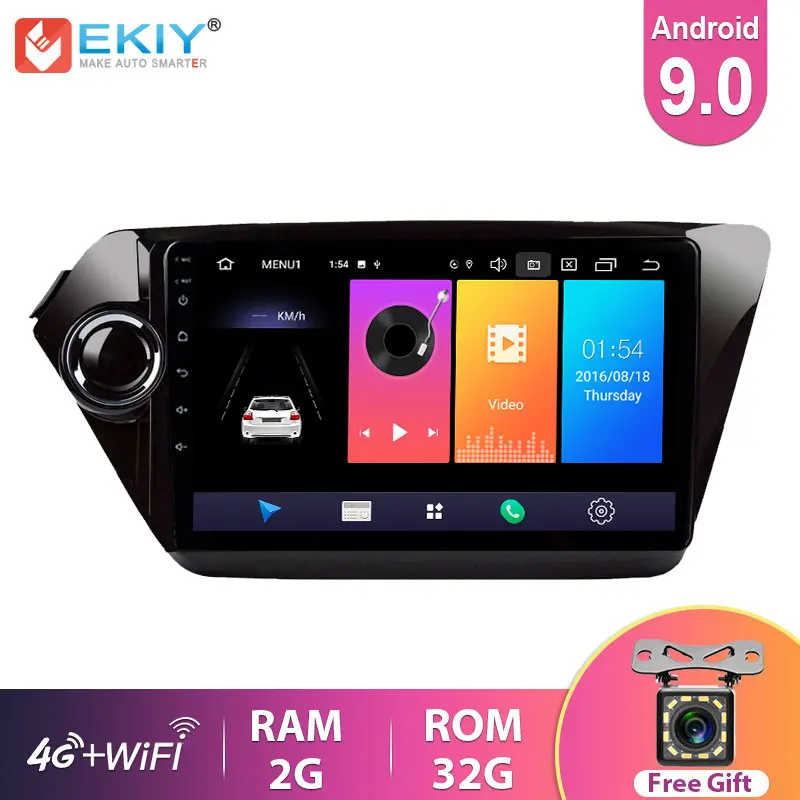 EKIY 9'' IPS Android 9.0 Car Radio For Kia K2 Rio 2010-2017 Multimedia Video Player Auto Stereo GPS Navigation USB Wifi BT HU |