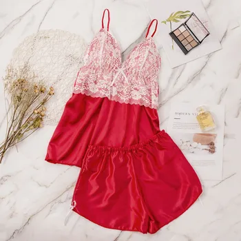2pcs Women Underwear Sexy Silk Satin Lingerie Pajamas Crop Tops Bra+shorts Set Sexy Female V-neck Sleeveless Nightwear Sleepwear
2pcs Women Underwear Sexy Silk Satin Lingerie Pajamas Crop Tops Bra+shorts Set Sexy Female V-neck Sleeveless Nightwear Sleepwear