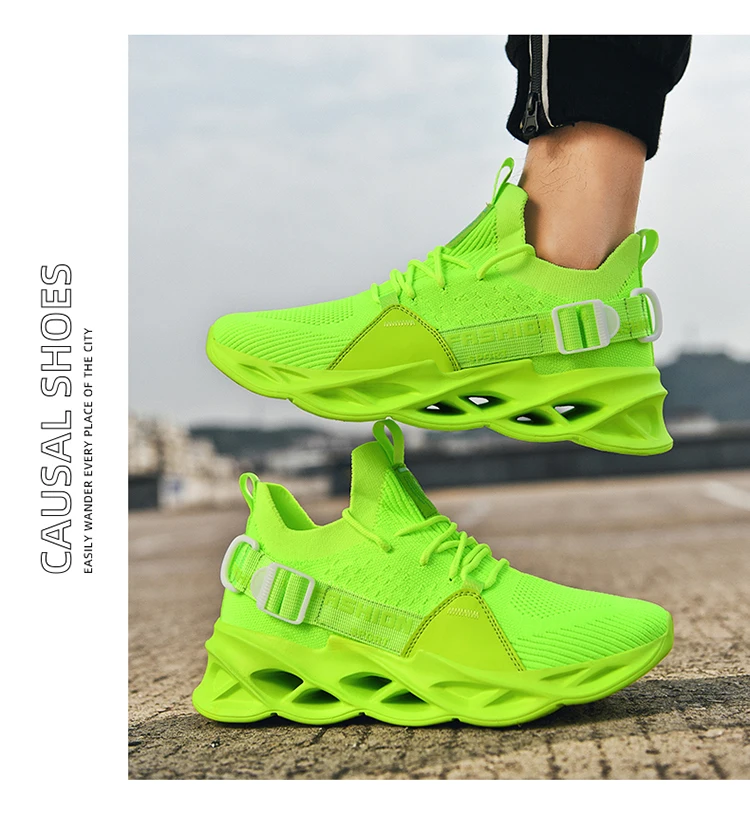 Men's shoes breathable fly weaving 2020 yezi hot style shoes trendy casual knife peak shoes summer sports running shoes me