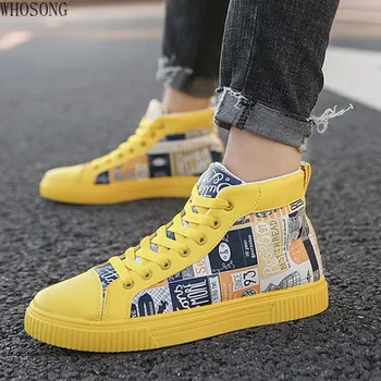 2020 Flat Shoes Men's Fashion Casual Shoes Student Graffiti Yellow Canvas Shoes Outdoor Non-slip Sneakers Mens Walking Shoes f73
2020 Flat Shoes Men's Fashion Casual Shoes Student Graffiti Yellow Canvas Shoes Outdoor Non-slip Sneakers Mens Walking Shoes f73