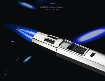 Pen Double Cross Blue Flame Inflatable Lighter Metal Self-locking Flame Cigar Igniter Outdoor Cooking Torch Lighter
Pen Double Cross Blue Flame Inflatable Lighter Metal Self-locking Flame Cigar Igniter Outdoor Cooking Torch Lighter