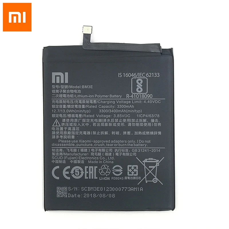 Xiaomi NEW Original 3300mAh BM3E for Xiaomi mi 8 M8 Quality Battery+Tracking Number
Xiaomi NEW Original 3300mAh BM3E for Xiaomi mi 8 M8 Quality Battery+Tracking Number