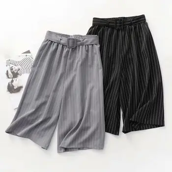 Pants Women Autumn Wide-leg Pants New Striped Style Black Loose High Waist Crop Casual One Size Chiffon Plus Size
Pants Women Autumn Wide-leg Pants New Striped Style Black Loose High Waist Crop Casual One Size Chiffon Plus Size