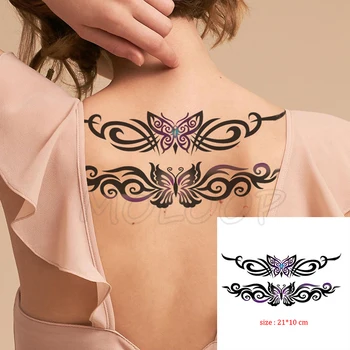 Waterproof Temporary Tattoo Sticker butterfly totem hand band arm leg back Tatoo Stickers Flash Fake Tattoos for girl Woman man 
Waterproof Temporary Tattoo Sticker butterfly totem hand band arm leg back Tatoo Stickers Flash Fake Tattoos for girl Woman man