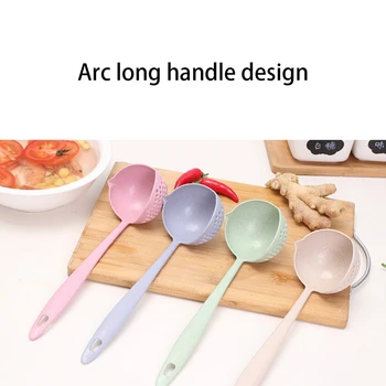 

Wheat Spoon Soup Spoon Colander Two-in-one Long Handle Plastic Large Spoon Environmental Protection Tableware Hot Pot Spoon