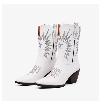 ZETMTC Women Chunky Mid Heel Pull On Cowgirl Cowboy Boots Embroider Winter Western Pointed Toe Mid Calf Tabs Boots Big Size 45 
ZETMTC Women Chunky Mid Heel Pull On Cowgirl Cowboy Boots Embroider Winter Western Pointed Toe Mid Calf Tabs Boots Big Size 45