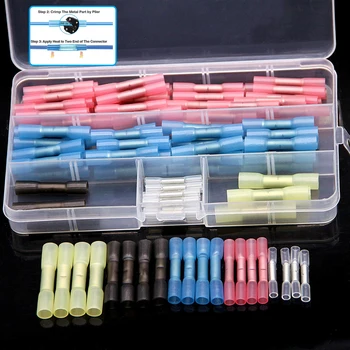 120PCS 26-10 AWG Electrical Wire Cable Crimp Terminal Connectors Heat Shrink Butt Terminals Red Waterproof Fully Insulated Seal
120PCS 26-10 AWG Electrical Wire Cable Crimp Terminal Connectors Heat Shrink Butt Terminals Red Waterproof Fully Insulated Seal
