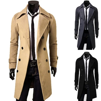 2020 Trench Coat Men Classic Double Breasted Mens Long Coat Masculino Mens Clothing Long Jackets Coats British Overcoat
2020 Trench Coat Men Classic Double Breasted Mens Long Coat Masculino Mens Clothing Long Jackets Coats British Overcoat
