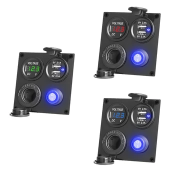 4in1 Charger Panel 12V 24V 2.1A Dual USB Charger Socket Power Outlet LED Voltmeter with Power Switch for Truck Boat SUV Marine
4in1 Charger Panel 12V 24V 2.1A Dual USB Charger Socket Power Outlet LED Voltmeter with Power Switch for Truck Boat SUV Marine