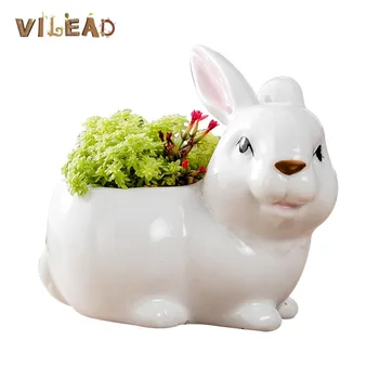 VILEAD 13cm Ceramic Rabbit Flower pot Handmade High Quality Vase Flowers Home Window Corridor Decoration Gardening Pots 
VILEAD 13cm Ceramic Rabbit Flower pot Handmade High Quality Vase Flowers Home Window Corridor Decoration Gardening Pots
