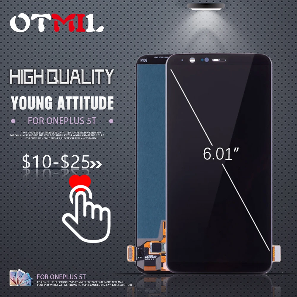 OTMIL 6.01" For Oneplus 5T LCD Touch Screen with Frame Digitizer Replacement A5010 For OnePlus 5T Display #1
OTMIL 6.01" For Oneplus 5T LCD Touch Screen with Frame Digitizer Replacement A5010 For OnePlus 5T Display #1