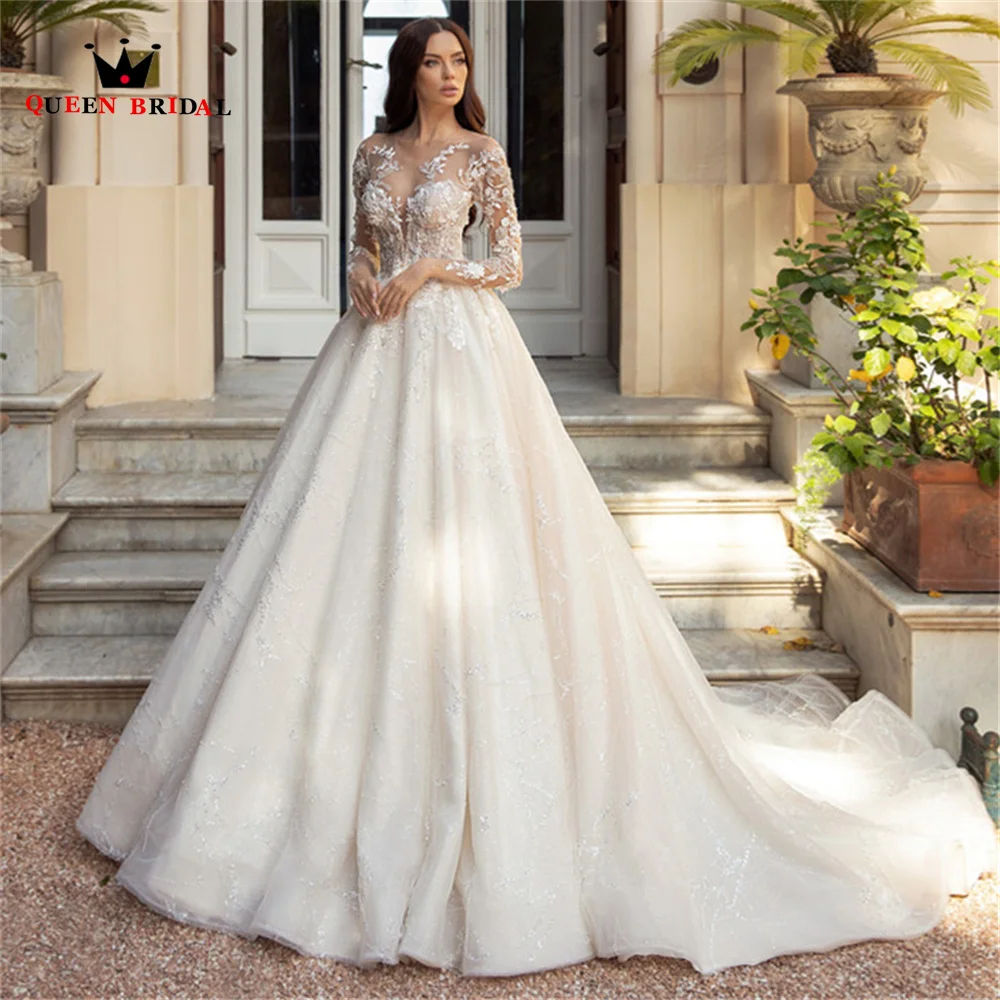 Luxury Ball Gown Puffy Long Sleeve Wedding Dresses Sequins Tulle Lace Crystal Beaded Bridal Gown 2023 New Custom Made DS142
Luxury Ball Gown Puffy Long Sleeve Wedding Dresses Sequins Tulle Lace Crystal Beaded Bridal Gown 2023 New Custom Made DS142
