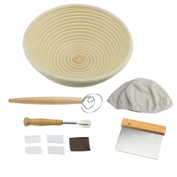 Round Natural Rattan Fermentation Basket Bread Banneton Dough Wicker Rattan Mass Proofing Proving Baskets DIY Tool Set
Round Natural Rattan Fermentation Basket Bread Banneton Dough Wicker Rattan Mass Proofing Proving Baskets DIY Tool Set