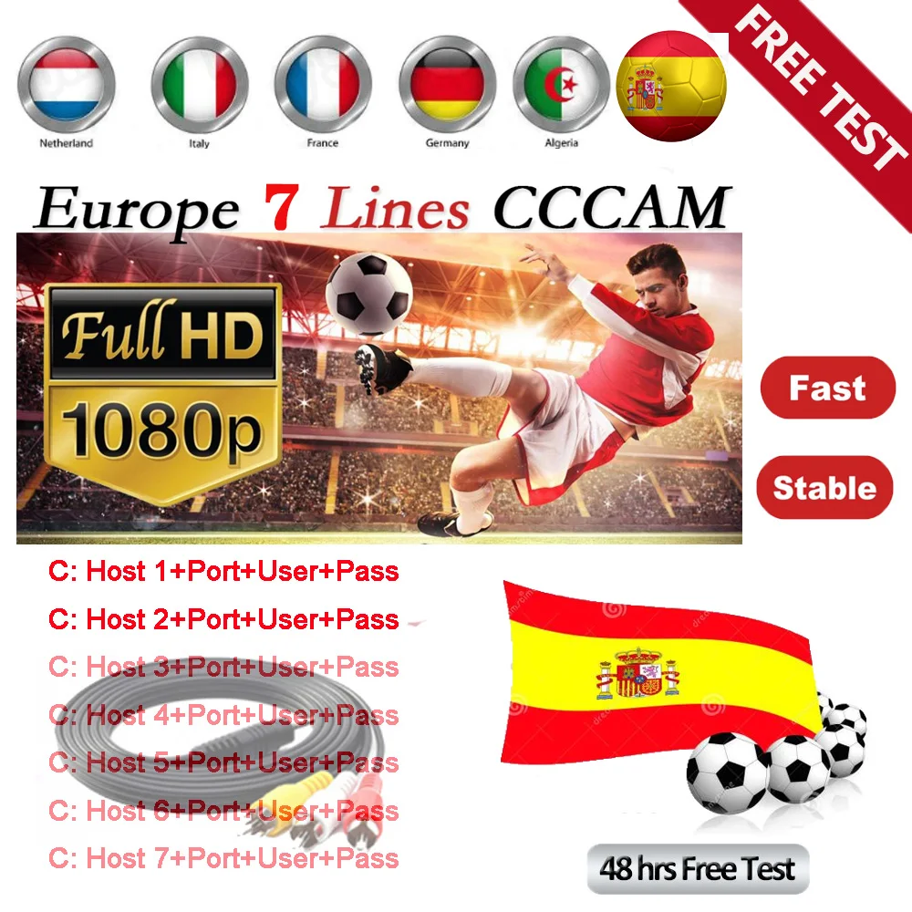 2020 The Most Stable Cccam for Europe Spain 7 Lines Satellite TV Receiver 7 Clines WIFI FULL HD DVB-S2 Support Ccams
2020 The Most Stable Cccam for Europe Spain 7 Lines Satellite TV Receiver 7 Clines WIFI FULL HD DVB-S2 Support Ccams