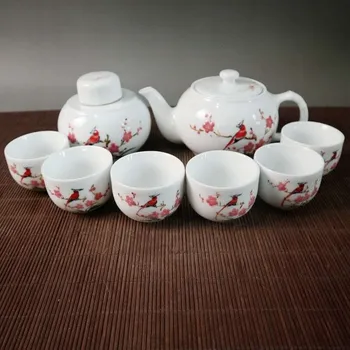 Chinese Porcelain Pastel Flower Bird Pattern Teapot Teacup Magpie Plum Blossom Tea Set A Set Home Decoration High-end Gift
Chinese Porcelain Pastel Flower Bird Pattern Teapot Teacup Magpie Plum Blossom Tea Set A Set Home Decoration High-end Gift