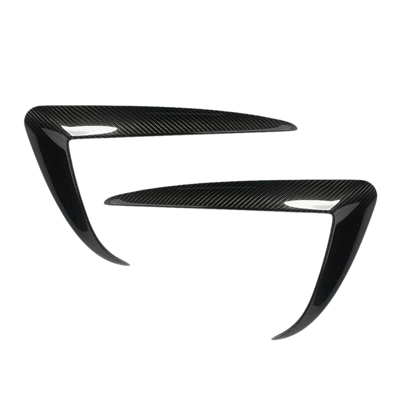 Car Carbon Fiber Bumper Modification for Tesla Model 3 Headlight Protection 2Pcs
