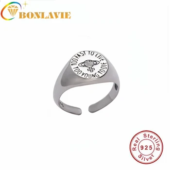 BONLAVIE Women's 925 Sterling Silver ring Saturn pattern printed letter fashion women adjustable ring Fine Jewelry 
BONLAVIE Women's 925 Sterling Silver ring Saturn pattern printed letter fashion women adjustable ring Fine Jewelry