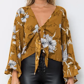 Women Summer V Neck Flare Sleeve Tops Flower Printed Casual Short Blouse Clothes JL
Women Summer V Neck Flare Sleeve Tops Flower Printed Casual Short Blouse Clothes JL