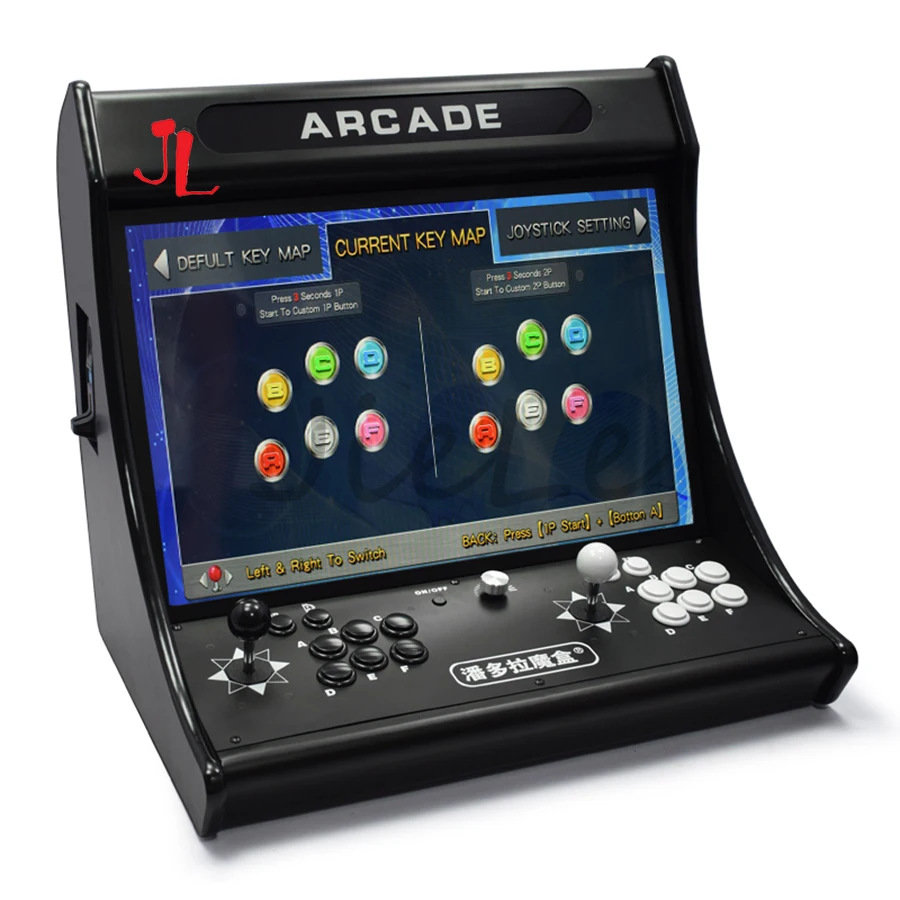 

2 Players Arcade Console Cabinet Machine Built with Pandora 3D SAGA CX DX 24 Inch IPS 8000 Game Joystick Button Coin Acceptor