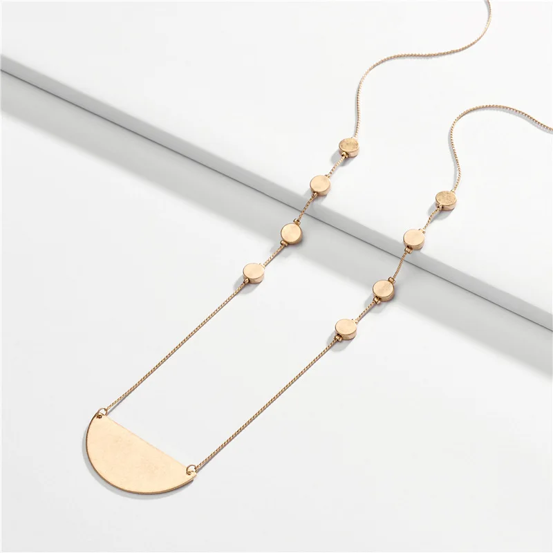Geometric Semi-circular Alloy Long Sweater Necklace Women Chain Statement Necklace Fashion Pendant Long Necklaces Boho Jewelry
Geometric Semi-circular Alloy Long Sweater Necklace Women Chain Statement Necklace Fashion Pendant Long Necklaces Boho Jewelry