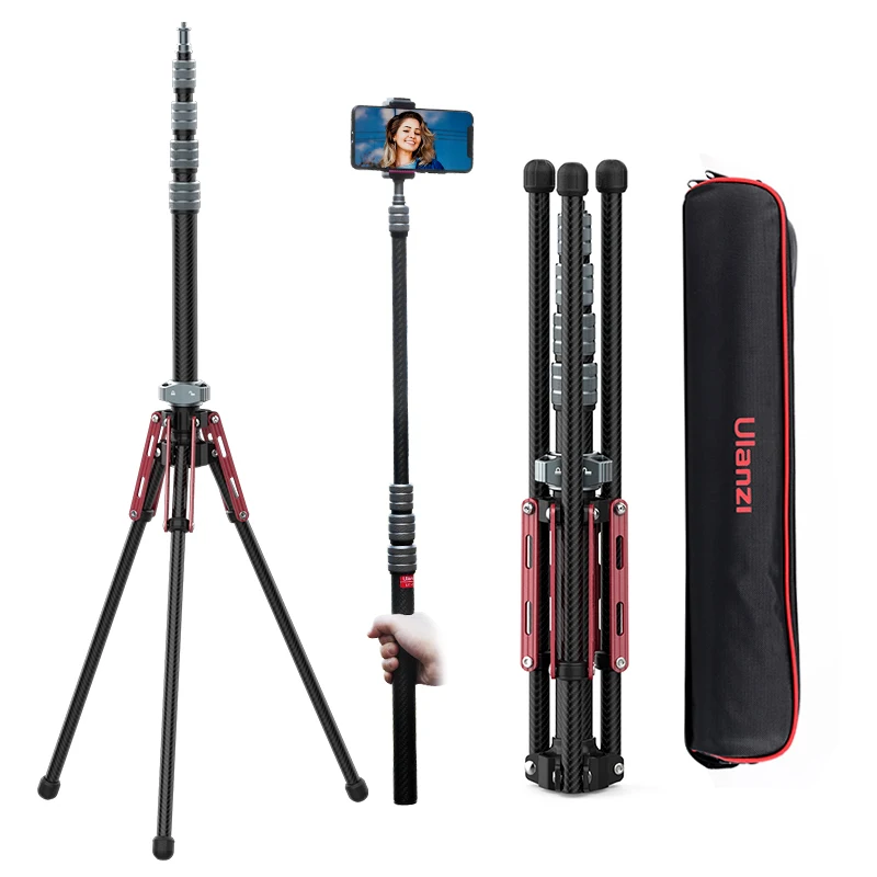 

Ulanzi MT-49 Lightweight Carbon Fiber Tripod With Detachable Monopod Max 194cm Extend Tripod Stand for DSLR Camera Video Lights