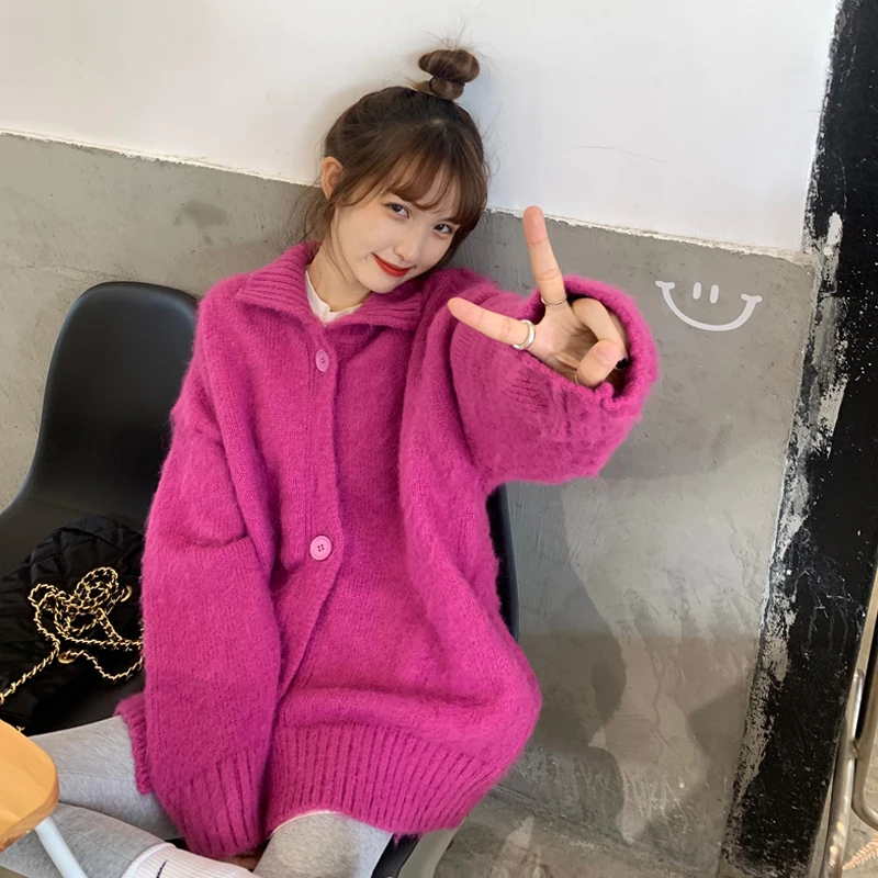 Autumn/Winter 2020 New Loose-fitting Outer Wearing Lazy Wind Sweater Women's Medium-length Plush Plus Thick Knitted Cardigan
Autumn/Winter 2020 New Loose-fitting Outer Wearing Lazy Wind Sweater Women's Medium-length Plush Plus Thick Knitted Cardigan