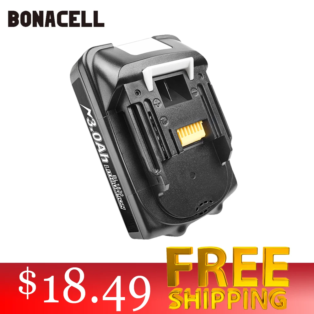 Bonacell для Makita BL1830 18V 2000mAh электроинструменты Замена батареи BL1815 BL1840 LXT400 194204 5 194205 3 194309 1 L30|Перезаряжаемые